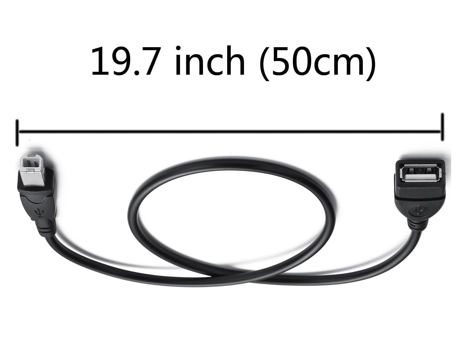 15 CM Cable ; USB 2.0 Type A Female to USB B Male Plug [ 1 Piece ] (Printer Scanner) Adapter (Can't Work to Convert Printer as WiFi Enabled or Bluetooth Enabled)