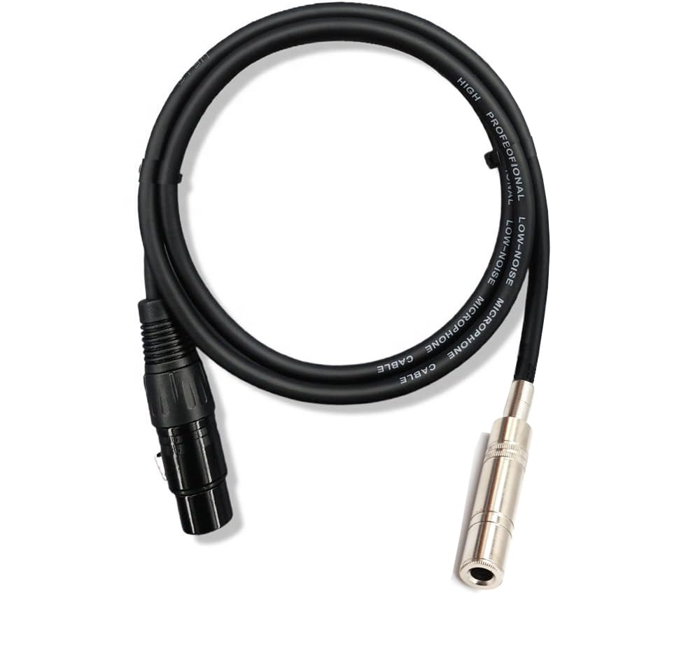 [ 1 Piece / 0.3 Meters ] 3.5mm Stereo Female to XLR Female (30 CM) Cable, Balanced 3.5mm Female to XLR Female Stereo Audio Adapter, 1/8" TRS to XLR Female Connector