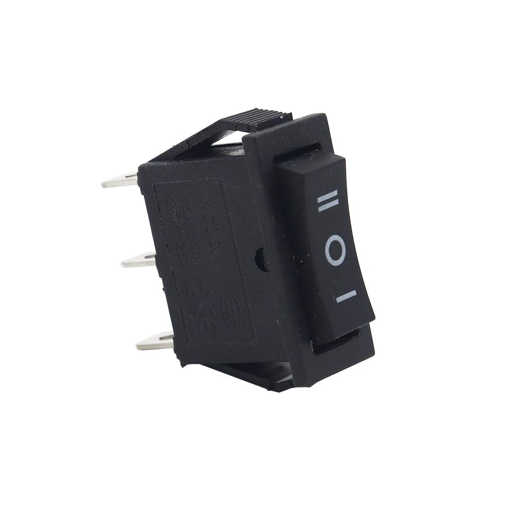 Electronic Spices 5PCS 15A 250V 30A 220V Large Rectangle Black Rocker Switch 3 Position DC 12V ON-OFF Power Switch