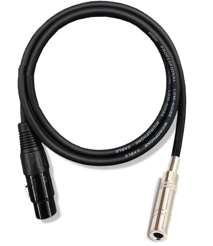 [ 1 Piece / 0.3 Meters ] 3.5mm Stereo Female to XLR Female (30 CM) Cable, Balanced 3.5mm Female to XLR Female Stereo Audio Adapter, 1/8" TRS to XLR Female Connector