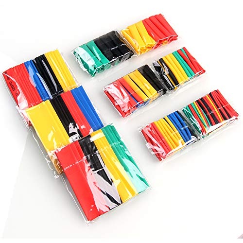 Rpi shop - 93 pieces Polyolefin Heat Shrink Tube, Insulated Wire Cable Sleeving Wrap, Multicolour - 8 Different Cut Size without Box (iPhone's lightning or charging cable repair sleeve)