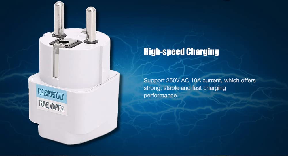 [ 5 Pieces ] Universal Plug Adapter Eu to AU US UK (2 Pin EU Europe Plug AC 250V Power Travel Adapter) 2 Pin Round to 3 Pin Conversion Plug for Germany, France, Europe, India