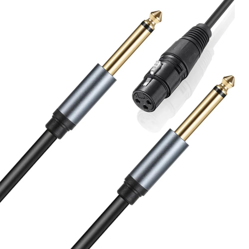 [ 1 Piece ] RCA Female to 2 Ports RCA Male Cable [ 0.3 Meter ],RCA Y Adapter 1 RCA Female to 2 RCA Male Splitter Cable for Audio Amplifier & Subwoofer