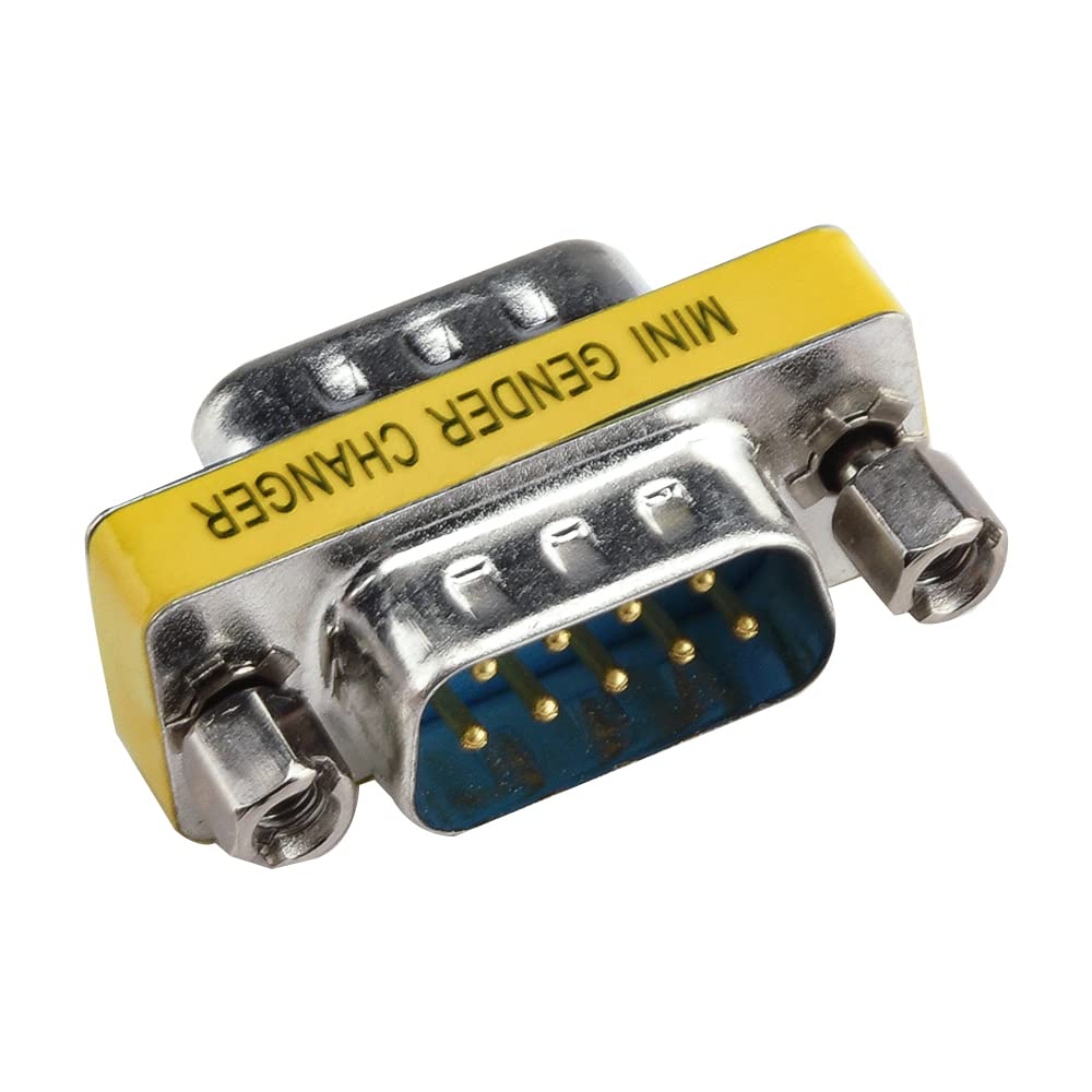 [ 2 Pieces DB9 9 Pin RS-232 Serial Connector DB9 Male to Male Cable Coupler Adapter (DB9 Male/Male)