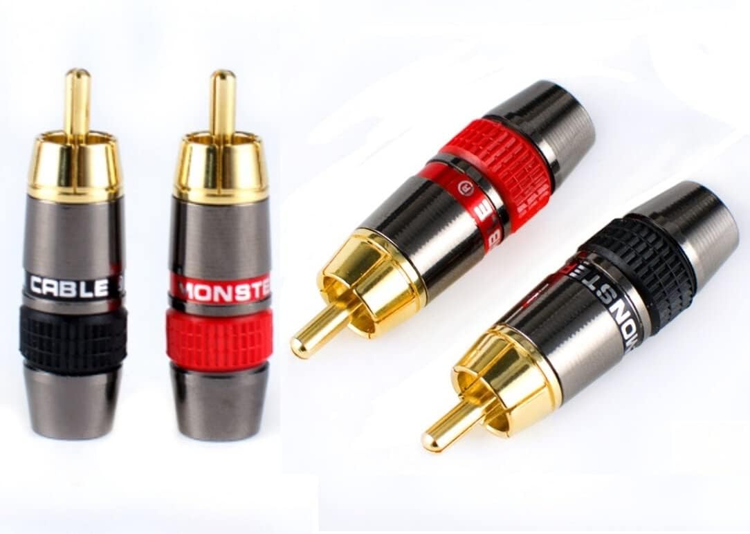 [ 10 Pieces ] DIY RCA Male Soldering Jack Plug Adapter, Gold Plated RCA Plug for Soldering Connector -for Audio Cable Video CCTV IP Camera Coaxial Cable (10 Pcs RCA Male Gold Plated Connector)