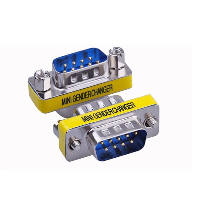 [ 2 Pieces DB9 9 Pin RS-232 Serial Connector DB9 Male to Male Cable Coupler Adapter (DB9 Male/Male)