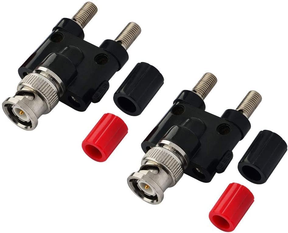 [ 20 Pieces ] Gold Plated Banana Audio Connector ; 4mm Audio Speaker Wire Cable Screw Banana Plug Connector Adapter Red 10 Pieces, Black 10 Pieces