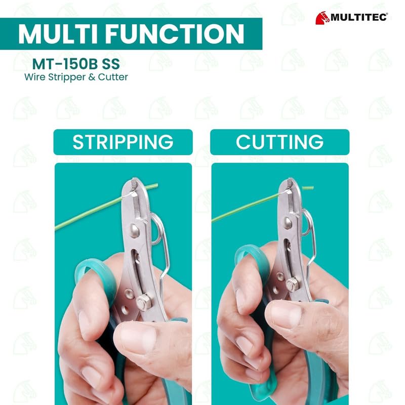 MULTITEC MT-02 Dx – Multifunction Copper Wire Stripper and Cutter | Ergonomic Grip | Strips 0.5mm² - 6mm² Solid Copper Wires | Electrical Maintenance Tool | Smooth Operation | Lightweight – 400g