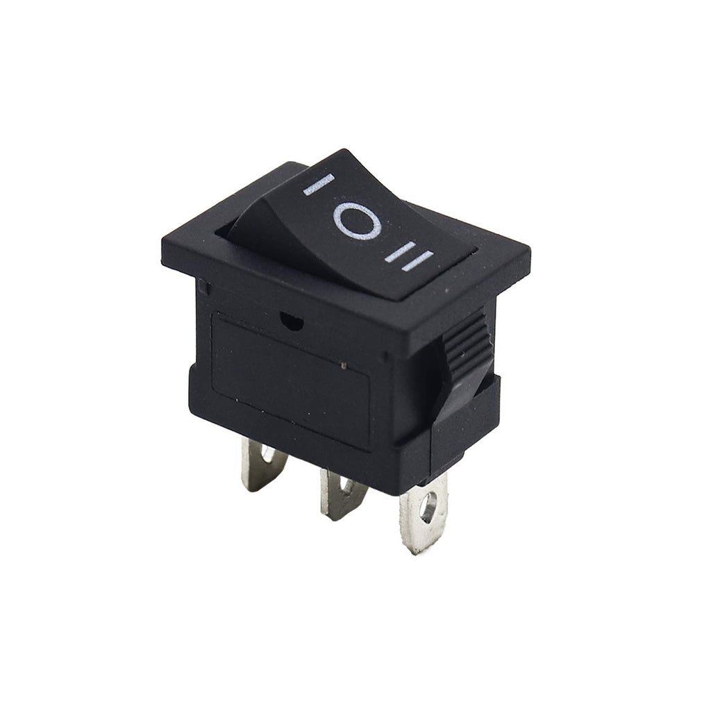 Electronic Spices Pack of 5 Spdt On/Off/On Mini Black 3 Pin Rocker Switch Ac 6A /250V 10A /125V