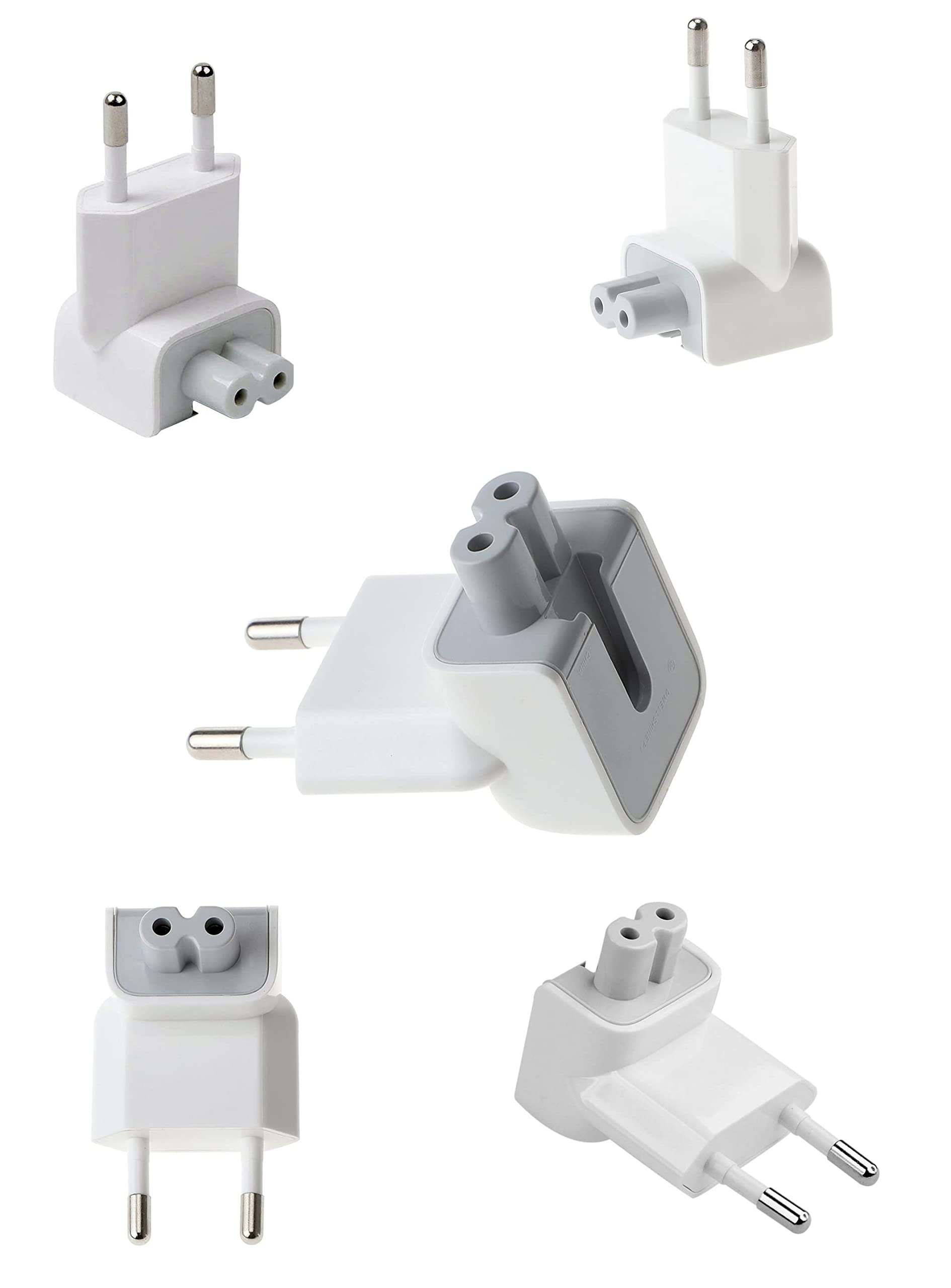 [ 3 Pieces ] 2-Pin EU Round Plug Duckhead Power Adapter, Adaptor for Apple MacBook Mac iBook, iPhone, iPod AC Power Adapter - Replacement for Your Charger - Perfect for Traveling
