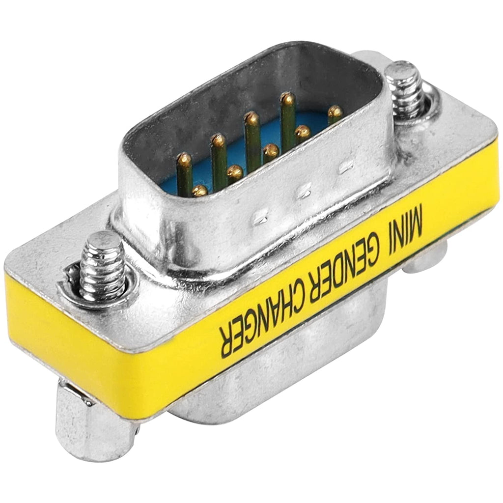 [ 2 Pieces DB9 9 Pin RS-232 Serial Connector DB9 Male to Male Cable Coupler Adapter (DB9 Male/Male)