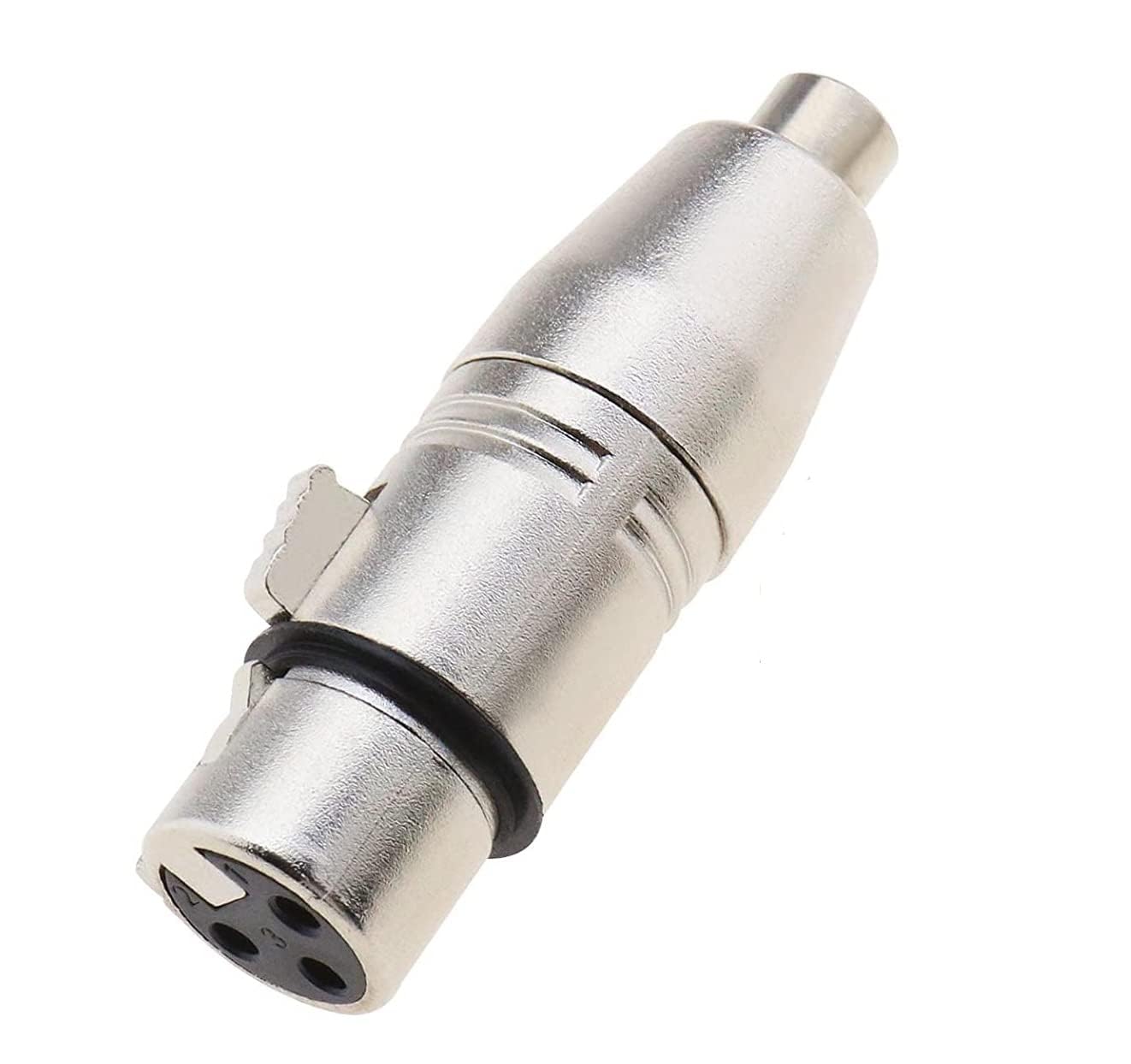 [ 1 Piece ] Xlr Female Jack To Rca Female Adapter Audio Microphone Mic Connector Xlr To Rca Converter Adapter Mic Extension Adapter Gender Changer Coupler, Silver