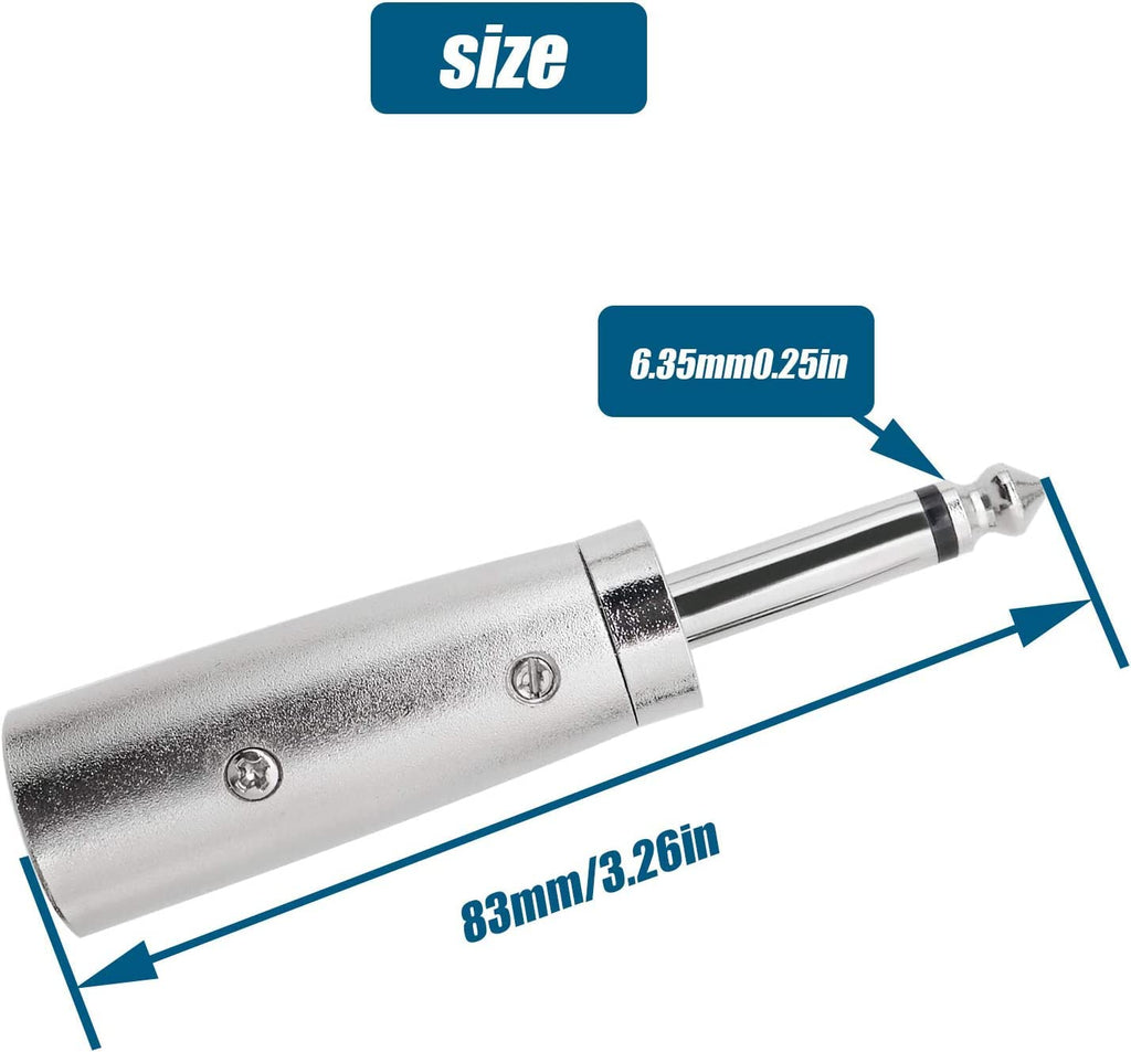 [ 5 Pieces ] 6.35mm Female to Female Audio Connector, 1/4 Inch TRS/TS Coupler Jack Stereo Adapter Joiner, 6.35 mm Female Joiner, F/F