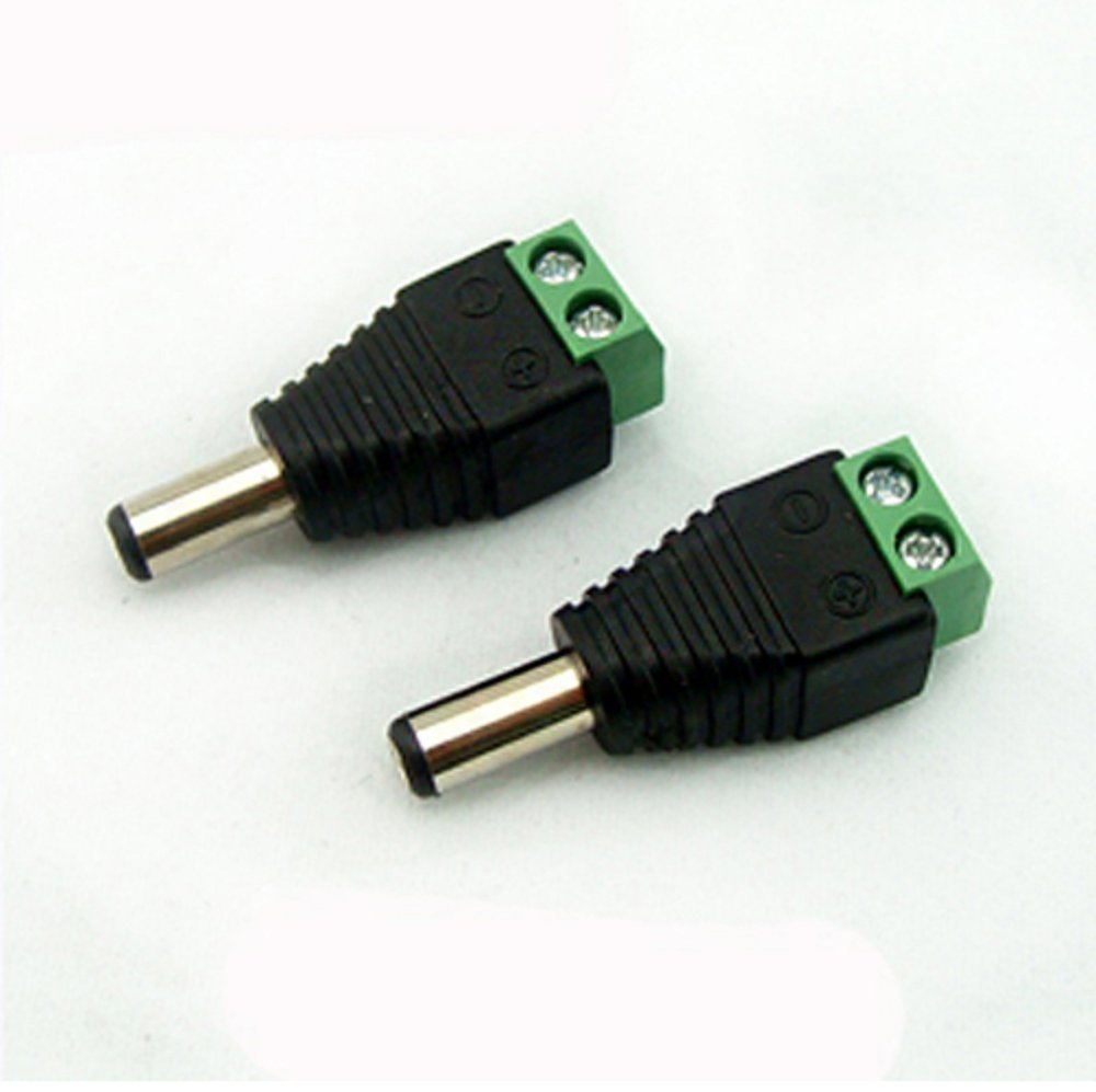 10 PCs DC Power Male Jack Plug Adapter Connector for CCTV Camera Power Adaptor