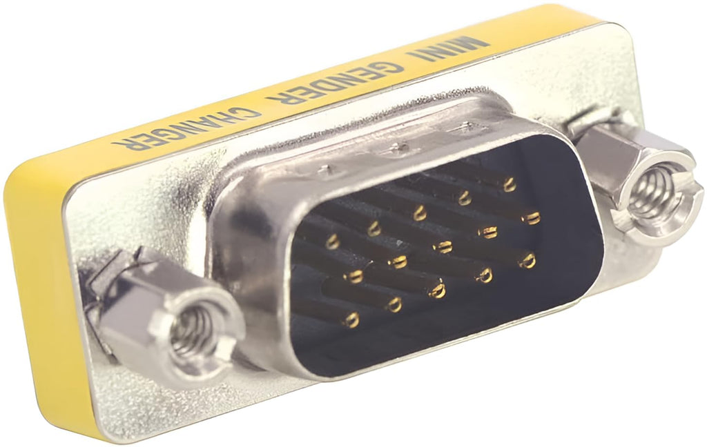 3-Piece VGA Gender Changer Combo - HD15 SVGA Adapters (Female to Female, Female to Male, Male to Male) - Mini Coupler Set