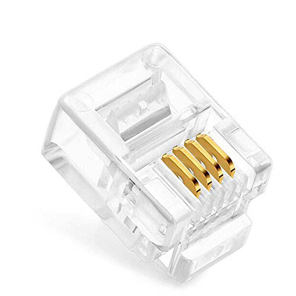 fdealz [ 50 Pieces ] 8P8C RJ45 Metal Shielded Male Plug Crimp Connectors, Cat6 RJ45 Ends, 8P8C Cat5, Cat6, Cat5e LAN Connector, Ethernet Cable Crimping Connector for Network Plug for Solid Wire and Standard Cable