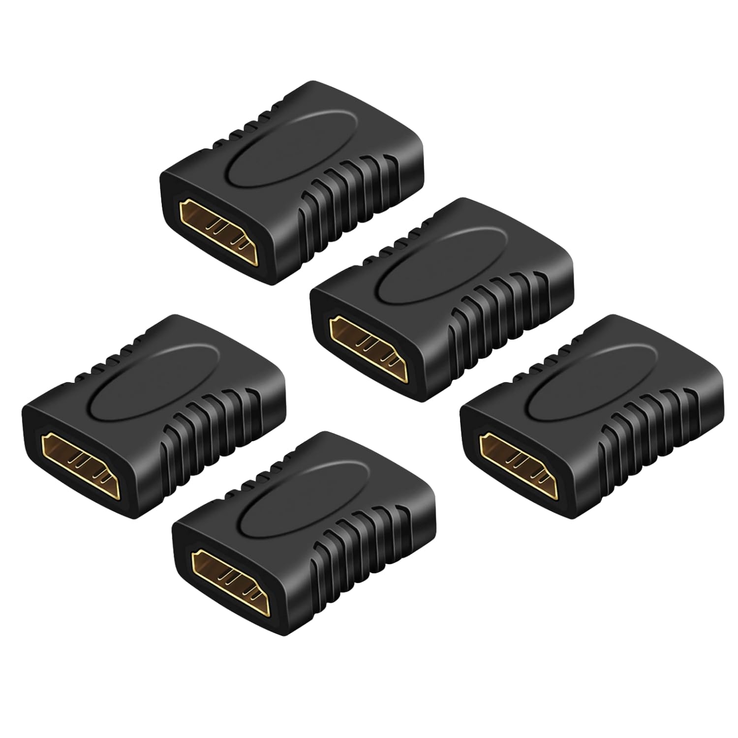 HDMI Extender Female to Female Jointer Coupler Adapter Extender - Black -Pack of -5