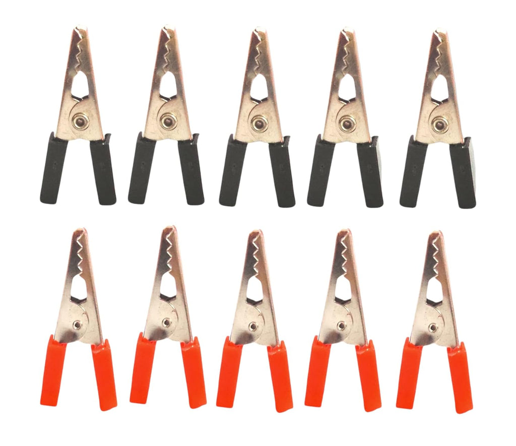 UNIVERSAL HUB� (PAIR OF 5) 34mm Crocodile Alligator clip Red And Black For DIY Projects