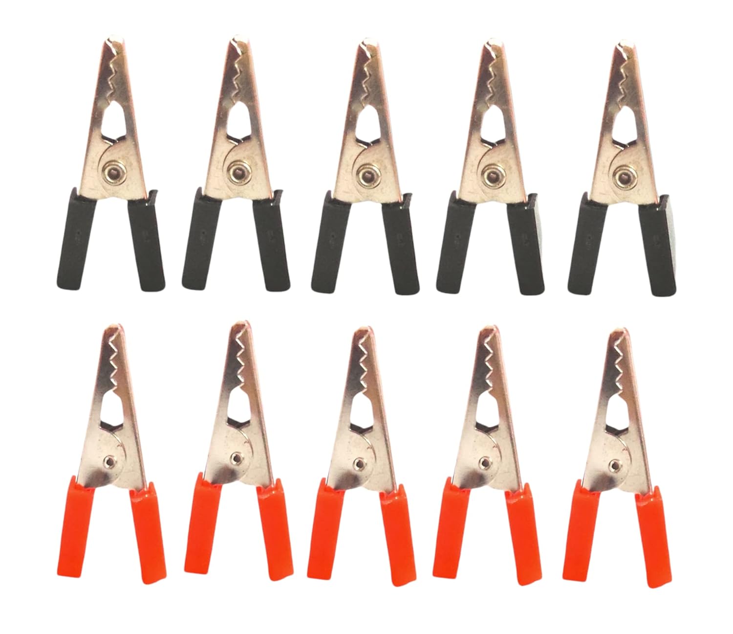 UNIVERSAL HUB� (PAIR OF 5) 34mm Crocodile Alligator clip Red And Black For DIY Projects