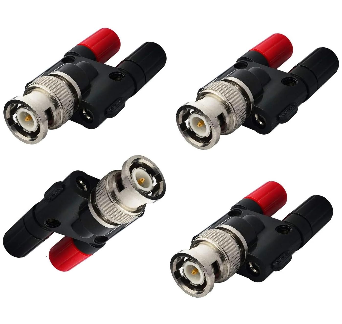 [ 20 Pieces ] Gold Plated Banana Audio Connector ; 4mm Audio Speaker Wire Cable Screw Banana Plug Connector Adapter Red 10 Pieces, Black 10 Pieces