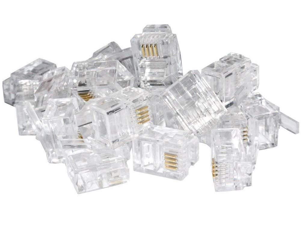 fdealz [ 50 Pieces ] 8P8C RJ45 Metal Shielded Male Plug Crimp Connectors, Cat6 RJ45 Ends, 8P8C Cat5, Cat6, Cat5e LAN Connector, Ethernet Cable Crimping Connector for Network Plug for Solid Wire and Standard Cable
