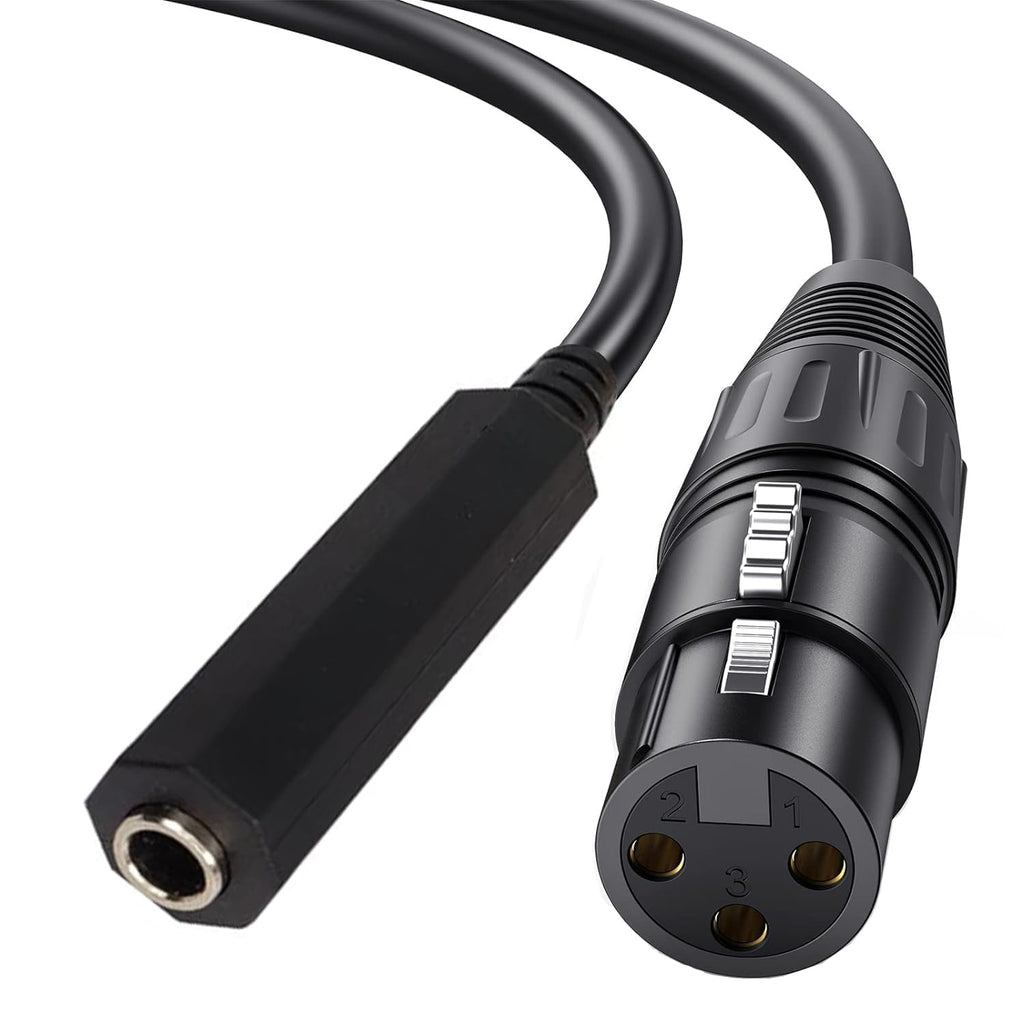 [ 1.5 Meter ] Mono 6.35 Male to 6.35 Female Cable 150CM, 1/4" to 1/4" TS Male to Female Cable, 6.35mm Mono Male to 6.35mm Mono Female Audio Cable for Amplifier, Speaker, Guitar