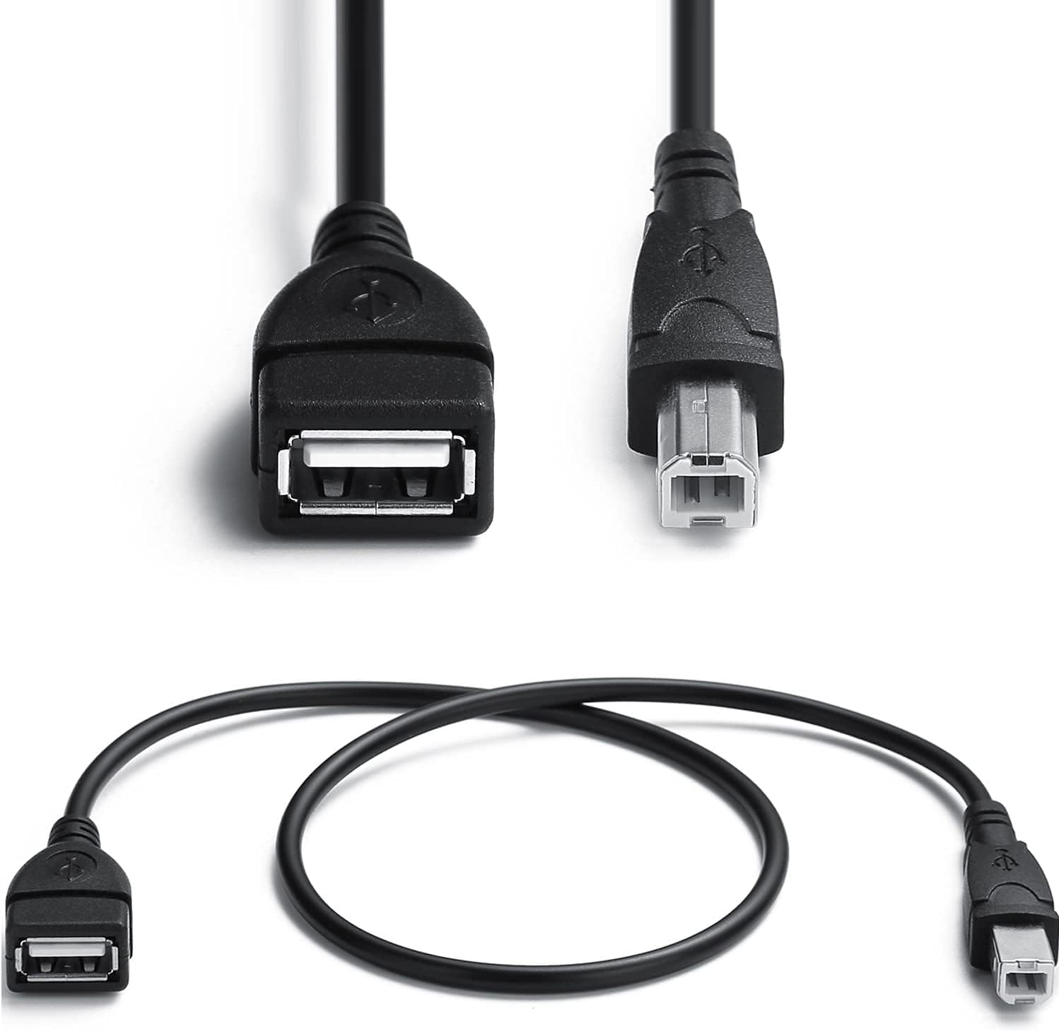 15 CM Cable ; USB 2.0 Type A Female to USB B Male Plug [ 1 Piece ] (Printer Scanner) Adapter (Can't Work to Convert Printer as WiFi Enabled or Bluetooth Enabled)