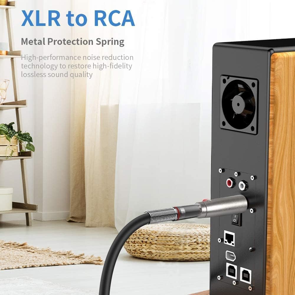 [ 1 Piece ] XLR Male to RCA Male Adapter, Male RCA to XLR Male Adapter XLR to RCA Converter with Microphone Connector Gender Changer Audio Coupler Connector