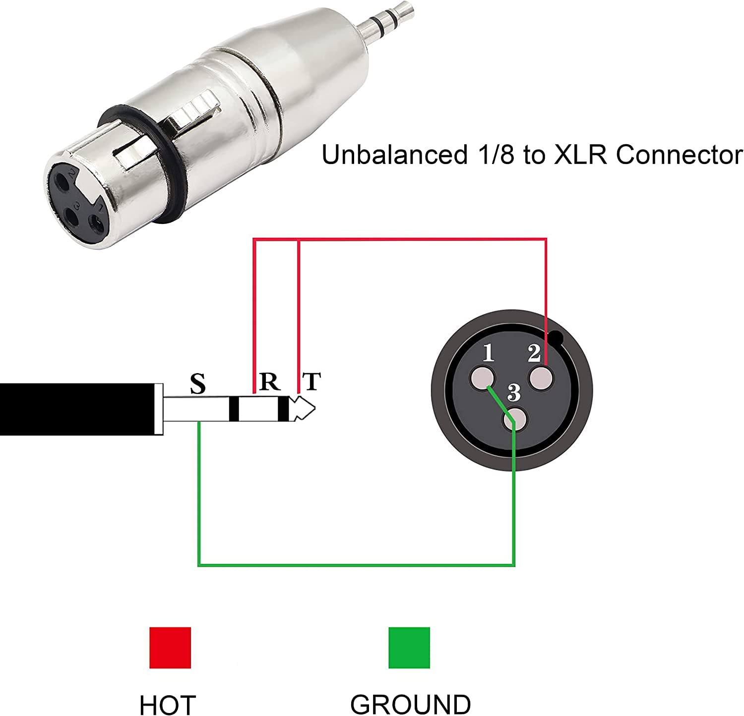 [ 1 Piece ] XLR Male to RCA Male Adapter, Male RCA to XLR Male Adapter XLR to RCA Converter with Microphone Connector Gender Changer Audio Coupler Connector