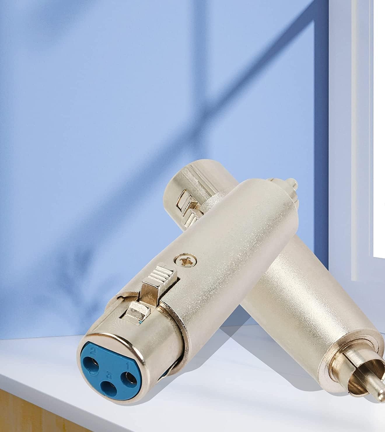 [ 1 Piece ] XLR Male to RCA Male Adapter, Male RCA to XLR Male Adapter XLR to RCA Converter with Microphone Connector Gender Changer Audio Coupler Connector