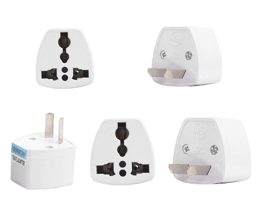 [ 5 Pieces ] 2 Cross Pins ; Flat Plug Adapter AU Cross Type to Multi-Plug Power Converter Adapter ; For Australia, China, New Zealand, Universal Input Socket (10A 250V)