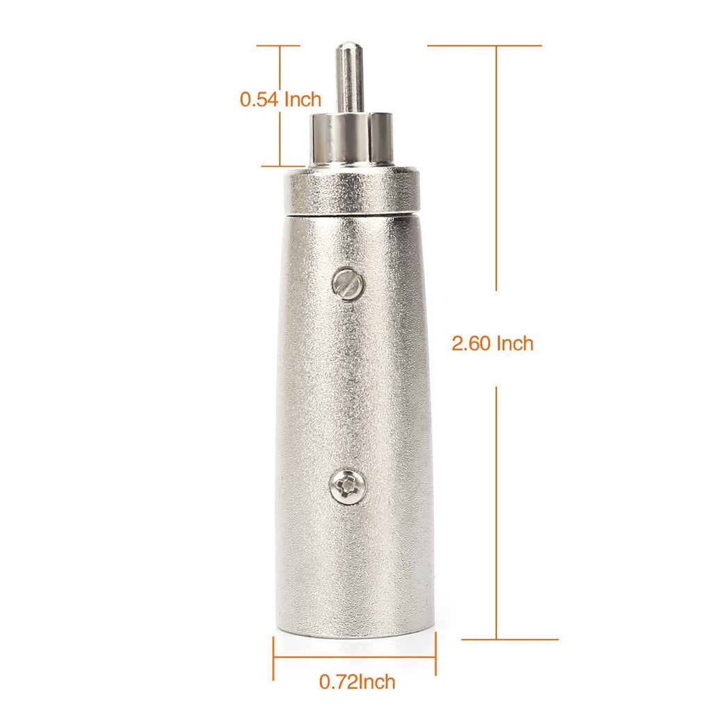 [ 1 Piece ] XLR Male to RCA Male Adapter, Male RCA to XLR Male Adapter XLR to RCA Converter with Microphone Connector Gender Changer Audio Coupler Connector