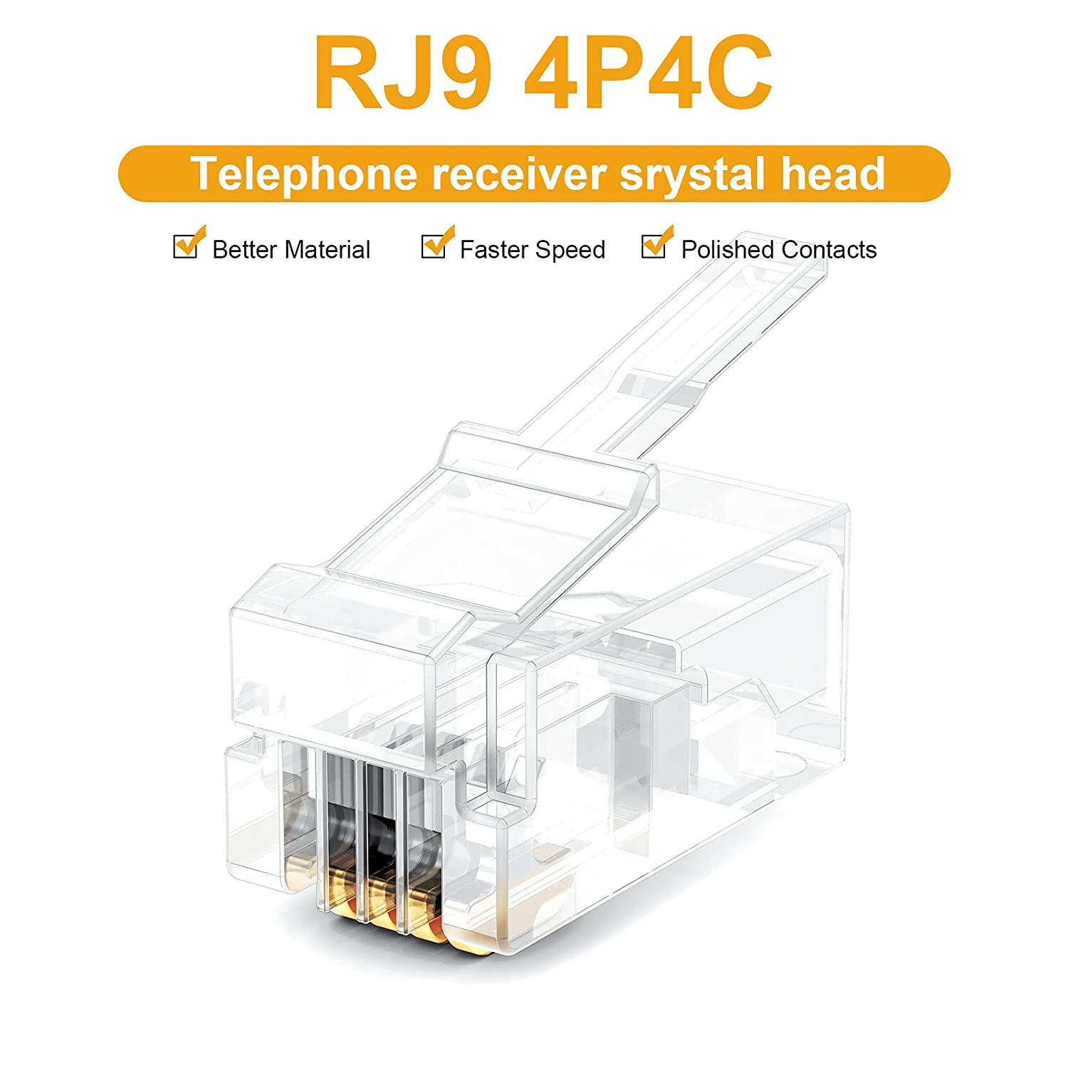 fdealz [ 50 Pieces ] 8P8C RJ45 Metal Shielded Male Plug Crimp Connectors, Cat6 RJ45 Ends, 8P8C Cat5, Cat6, Cat5e LAN Connector, Ethernet Cable Crimping Connector for Network Plug for Solid Wire and Standard Cable
