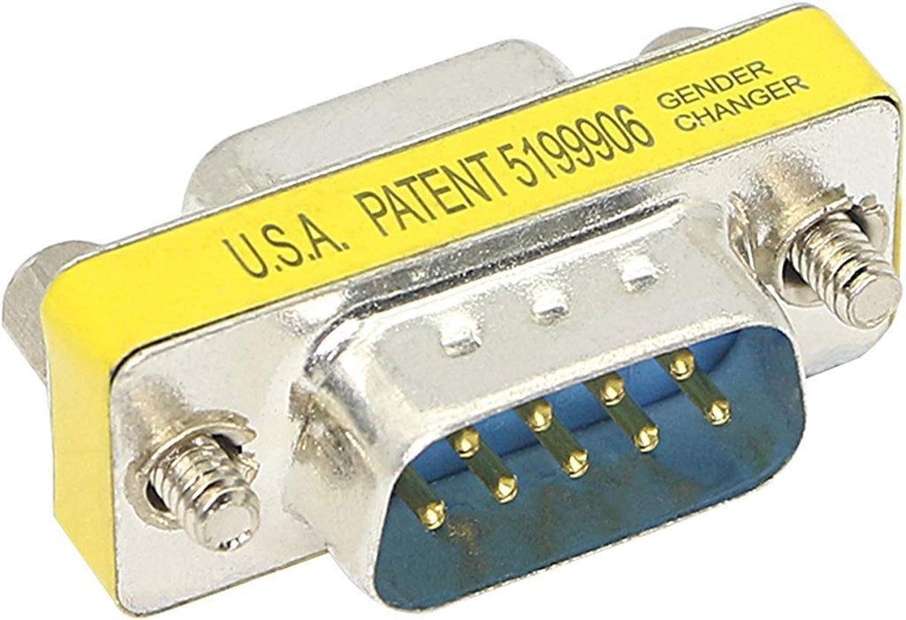 [ 2 Pieces DB9 9 Pin RS-232 Serial Connector DB9 Male to Male Cable Coupler Adapter (DB9 Male/Male)