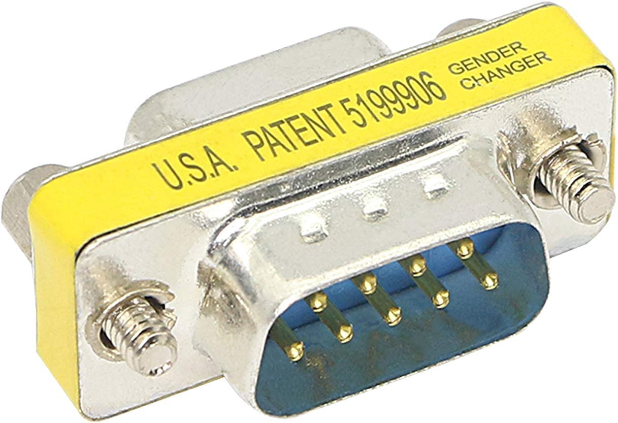 [ 2 Pieces DB9 9 Pin RS-232 Serial Connector DB9 Male to Male Cable Coupler Adapter (DB9 Male/Male)