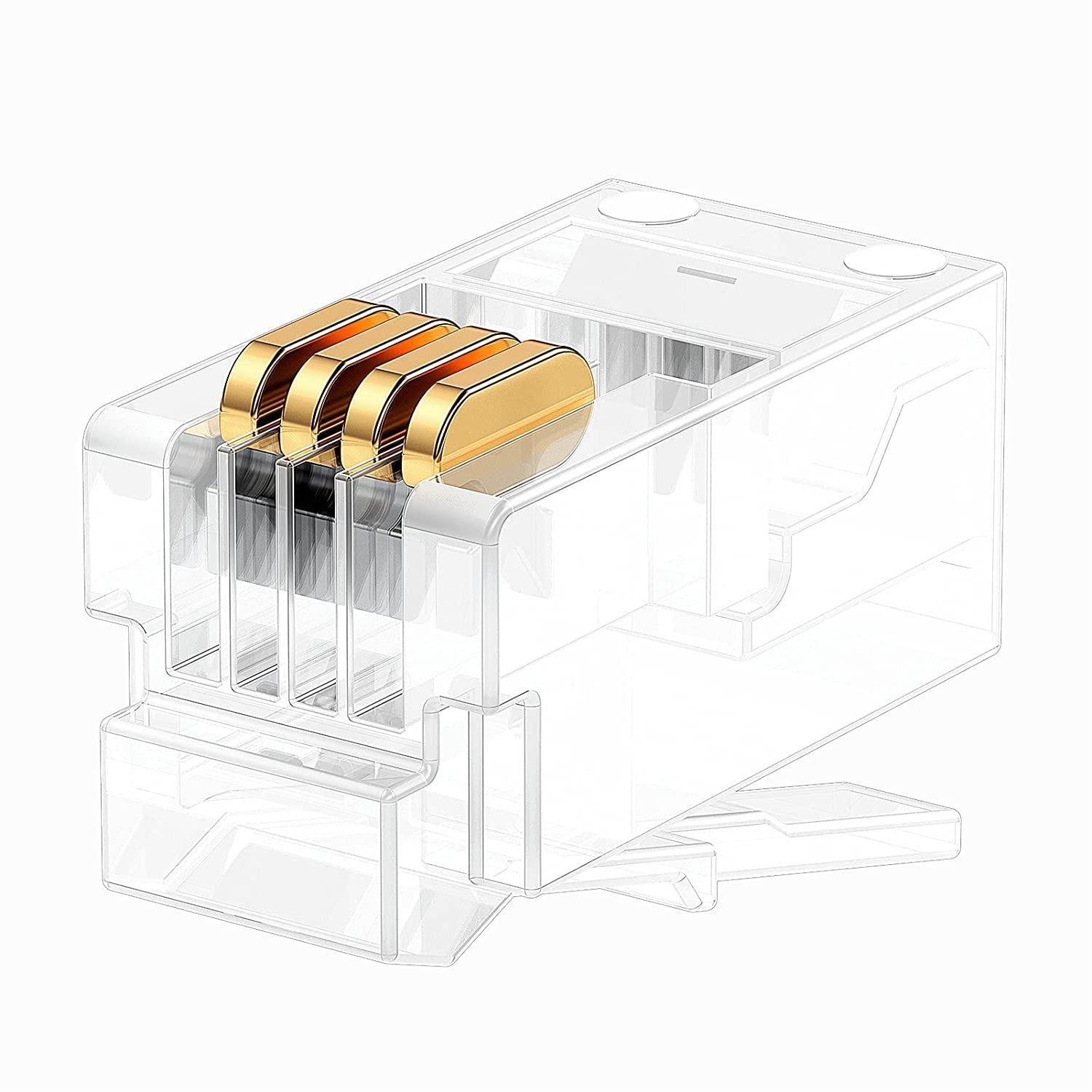 fdealz [ 50 Pieces ] 8P8C RJ45 Metal Shielded Male Plug Crimp Connectors, Cat6 RJ45 Ends, 8P8C Cat5, Cat6, Cat5e LAN Connector, Ethernet Cable Crimping Connector for Network Plug for Solid Wire and Standard Cable