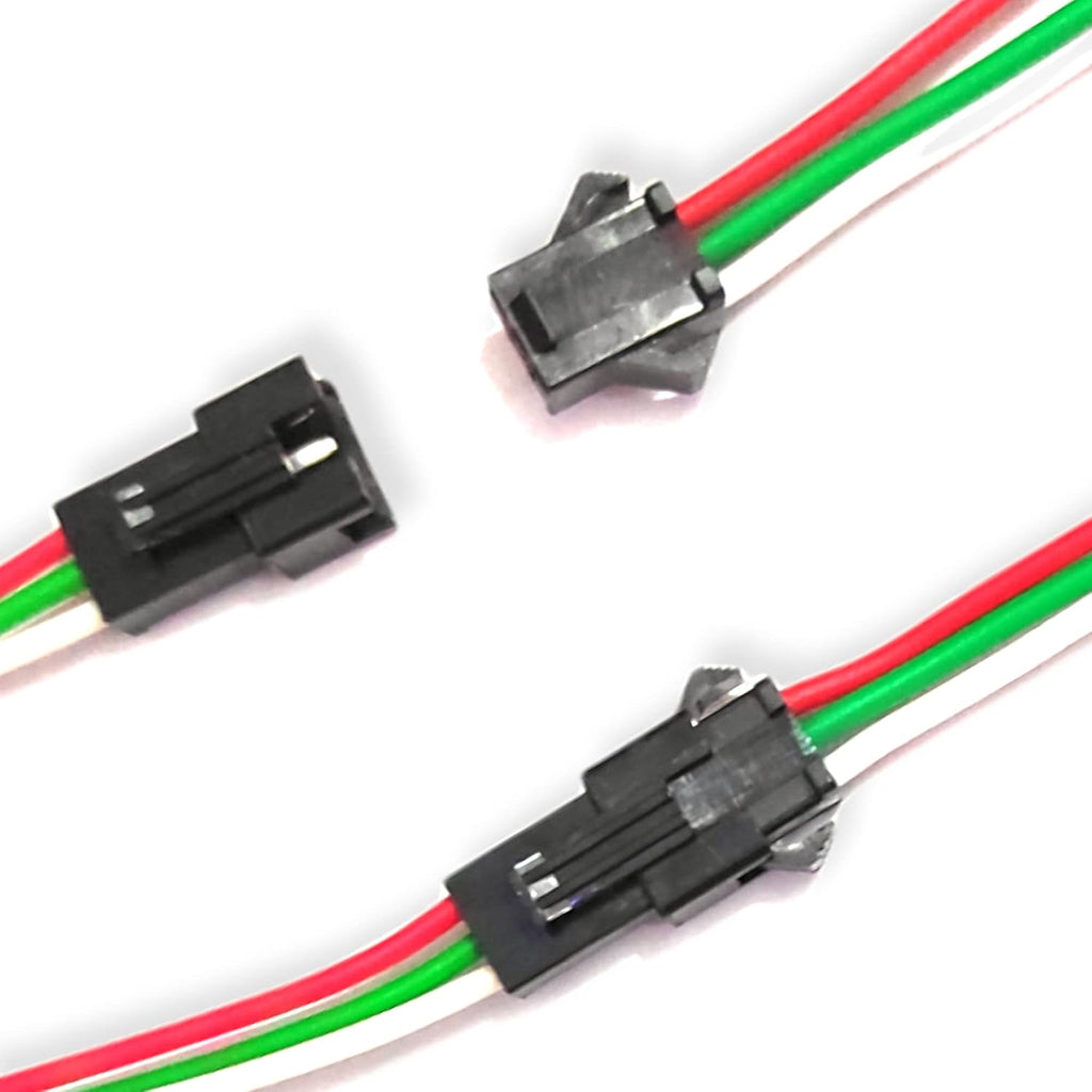 UNIVERSAL HUB� (Pair of 5) 3 Pin Plug Male and Female Connector Adapter with Electrical Cable Wire for LED Light