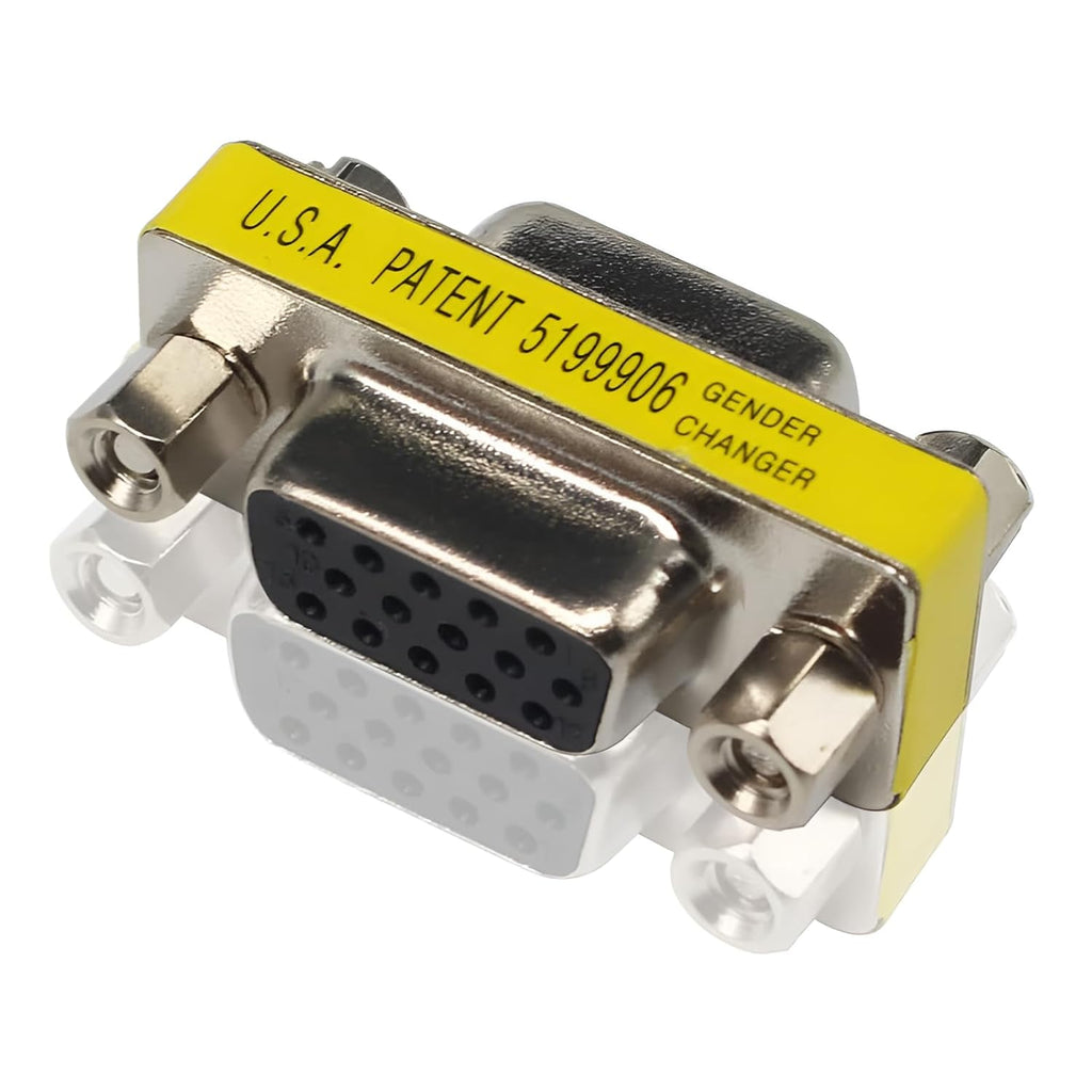 3-Piece VGA Gender Changer Combo - HD15 SVGA Adapters (Female to Female, Female to Male, Male to Male) - Mini Coupler Set