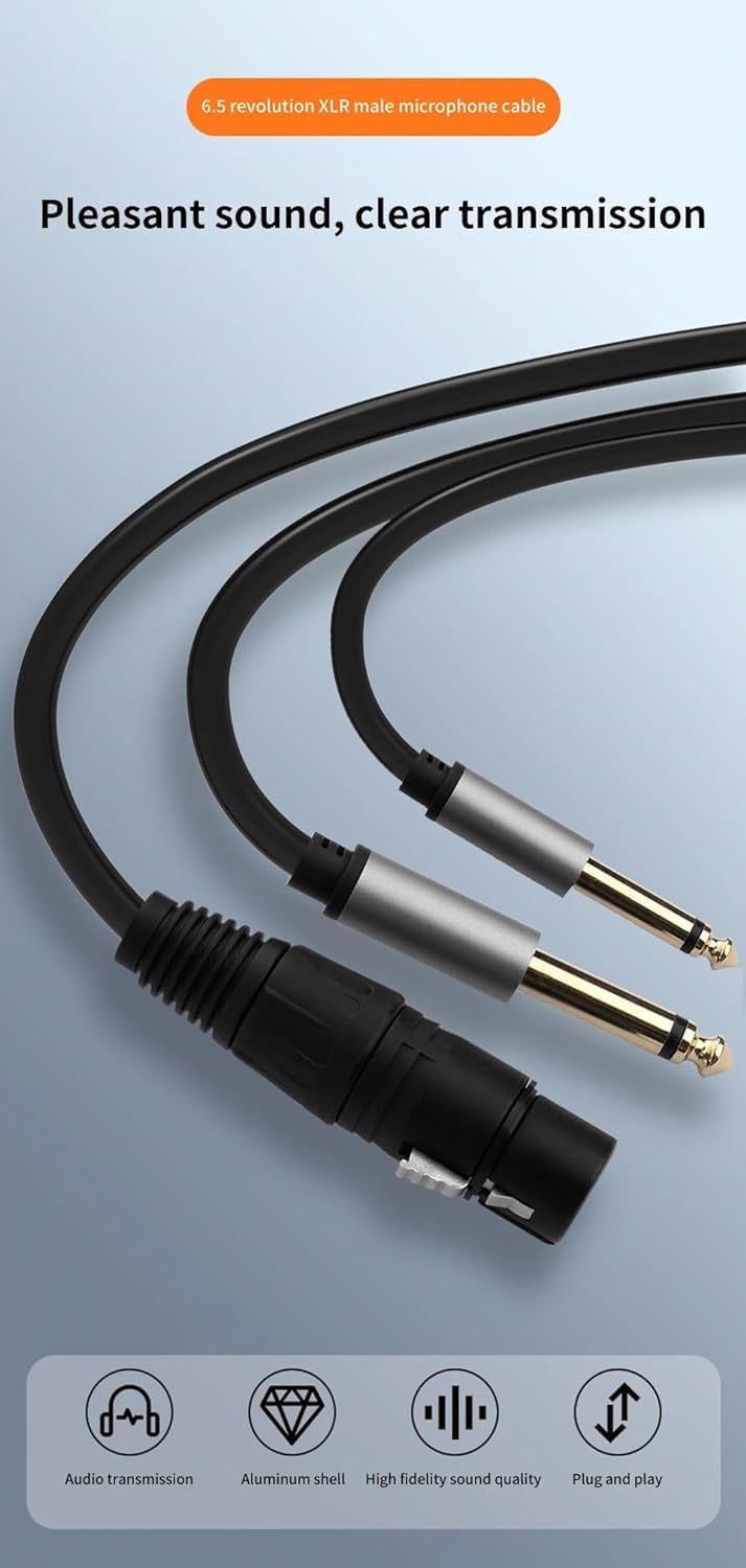 [ 1 Piece ] RCA Female to 2 Ports RCA Male Cable [ 0.3 Meter ],RCA Y Adapter 1 RCA Female to 2 RCA Male Splitter Cable for Audio Amplifier & Subwoofer