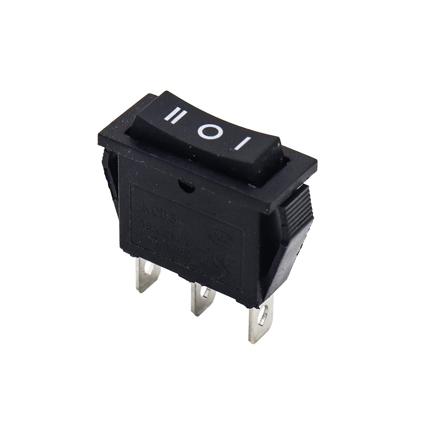 Electronic Spices 5PCS 15A 250V 30A 220V Large Rectangle Black Rocker Switch 3 Position DC 12V ON-OFF Power Switch