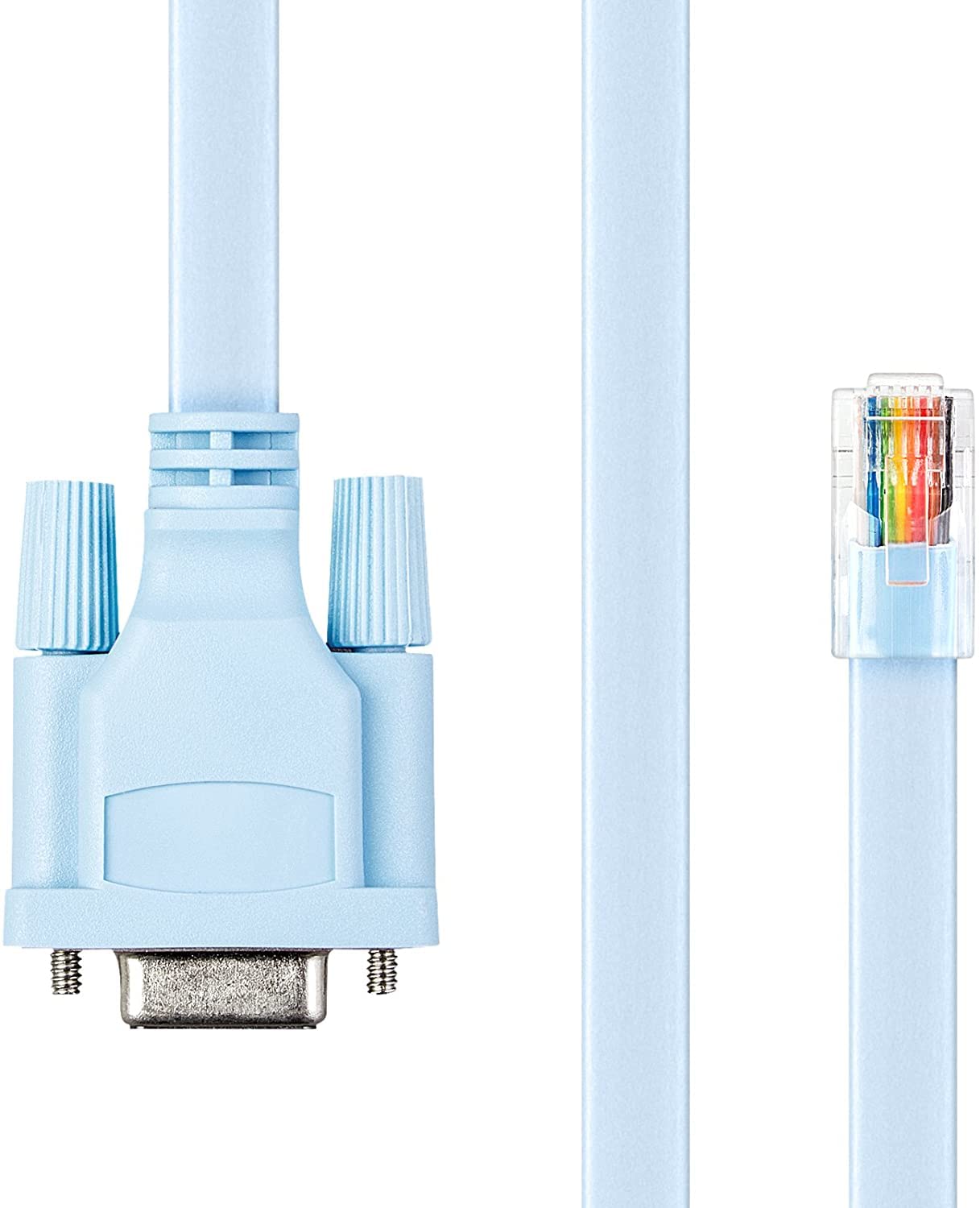 [ 2 Pieces ] Cisco Console Cable RJ45 to DB9, Female Serial RS232 Port to RJ45 Male Cat5 Ethernet LAN Rollover Console Cable Switch Cable Cisco 1.5 Meter (DB9-RJ45)