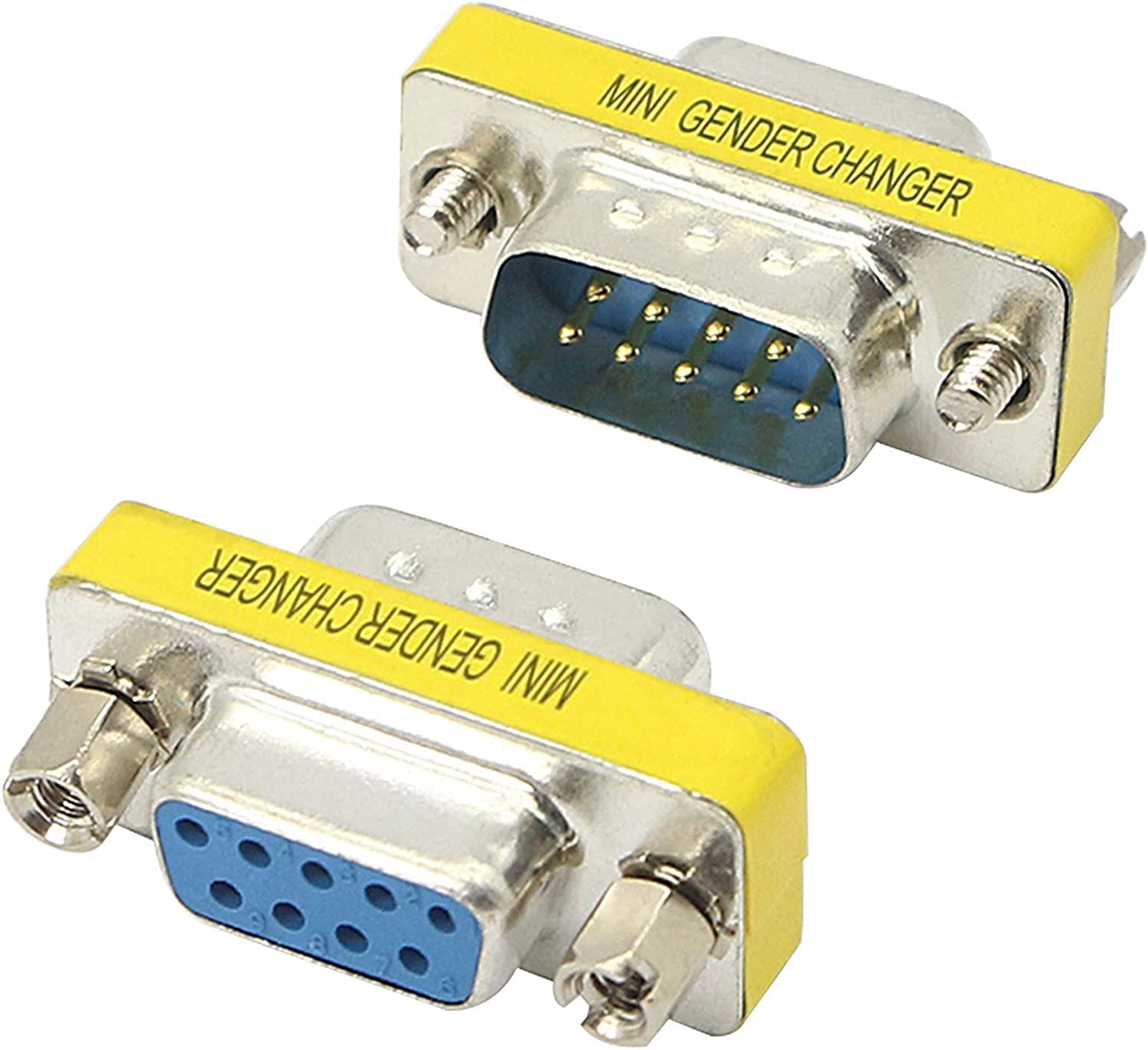 [ 2 Pieces DB9 9 Pin RS-232 Serial Connector DB9 Male to Male Cable Coupler Adapter (DB9 Male/Male)