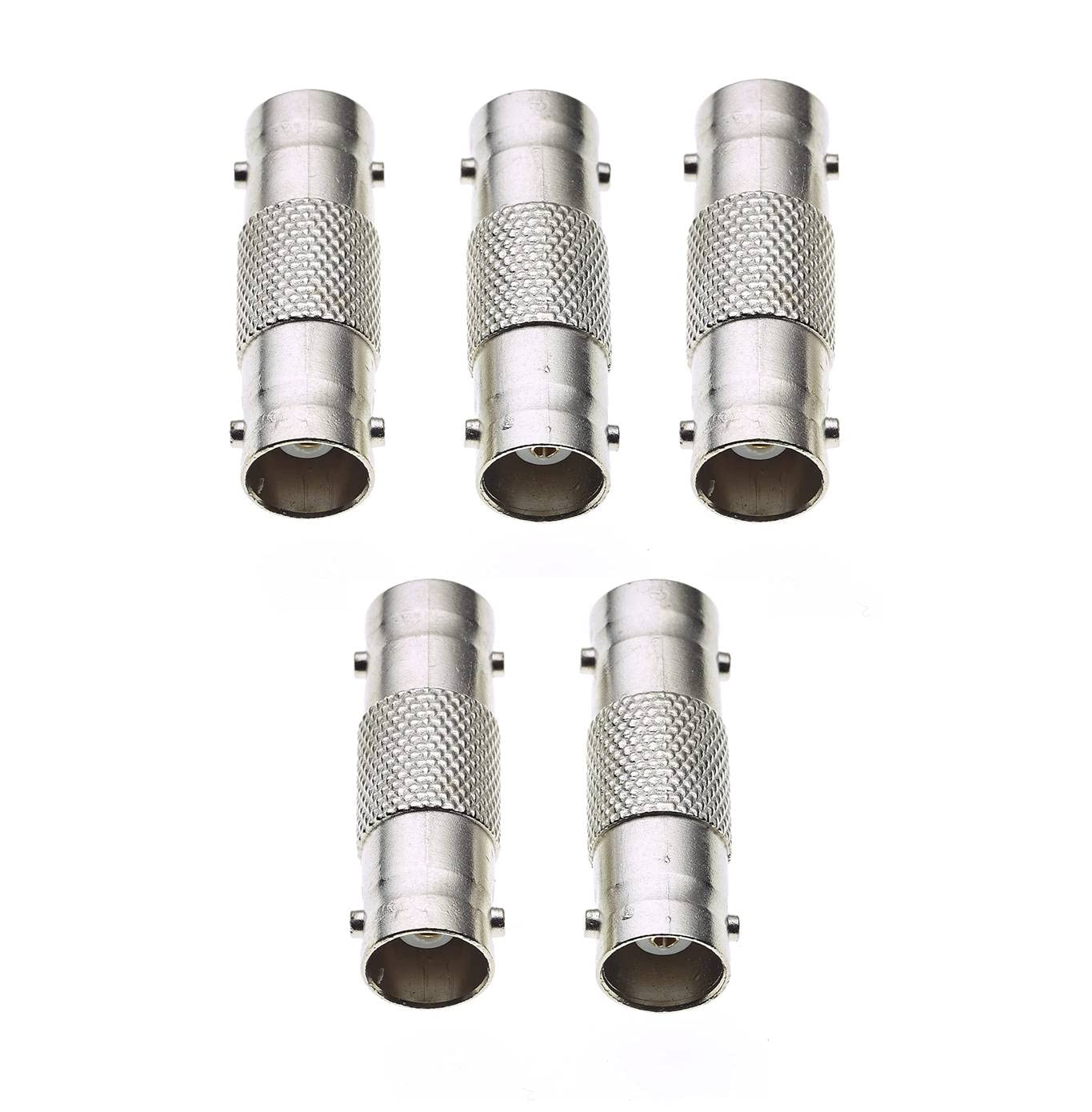 Bnc Female To Female Bnc Connector Coupler Joiner/Jointer For Cctv, Camera Cable Screw Pack Of 5, Black