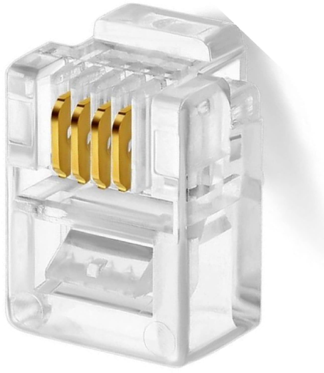 fdealz [ 50 Pieces ] 8P8C RJ45 Metal Shielded Male Plug Crimp Connectors, Cat6 RJ45 Ends, 8P8C Cat5, Cat6, Cat5e LAN Connector, Ethernet Cable Crimping Connector for Network Plug for Solid Wire and Standard Cable