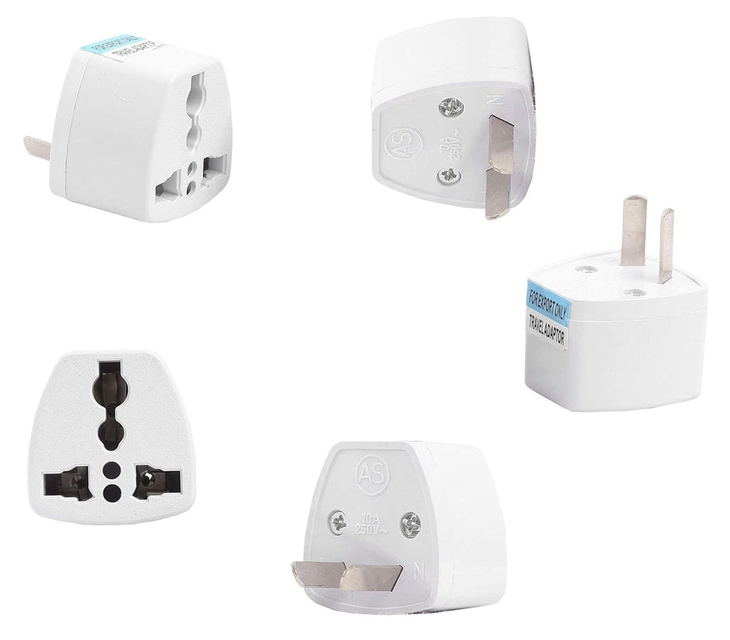 [ 5 Pieces ] 2 Cross Pins ; Flat Plug Adapter AU Cross Type to Multi-Plug Power Converter Adapter ; For Australia, China, New Zealand, Universal Input Socket (10A 250V)