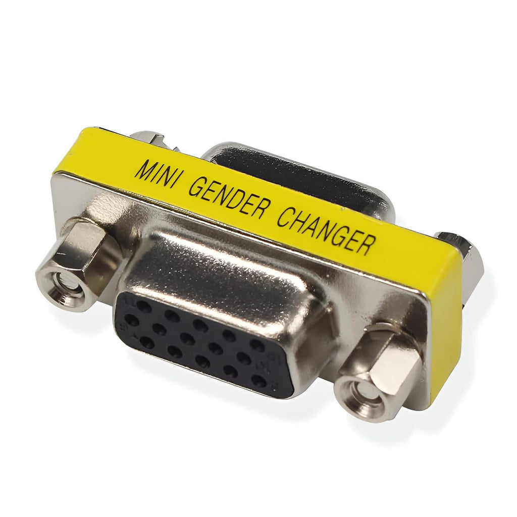 3-Piece VGA Gender Changer Combo - HD15 SVGA Adapters (Female to Female, Female to Male, Male to Male) - Mini Coupler Set