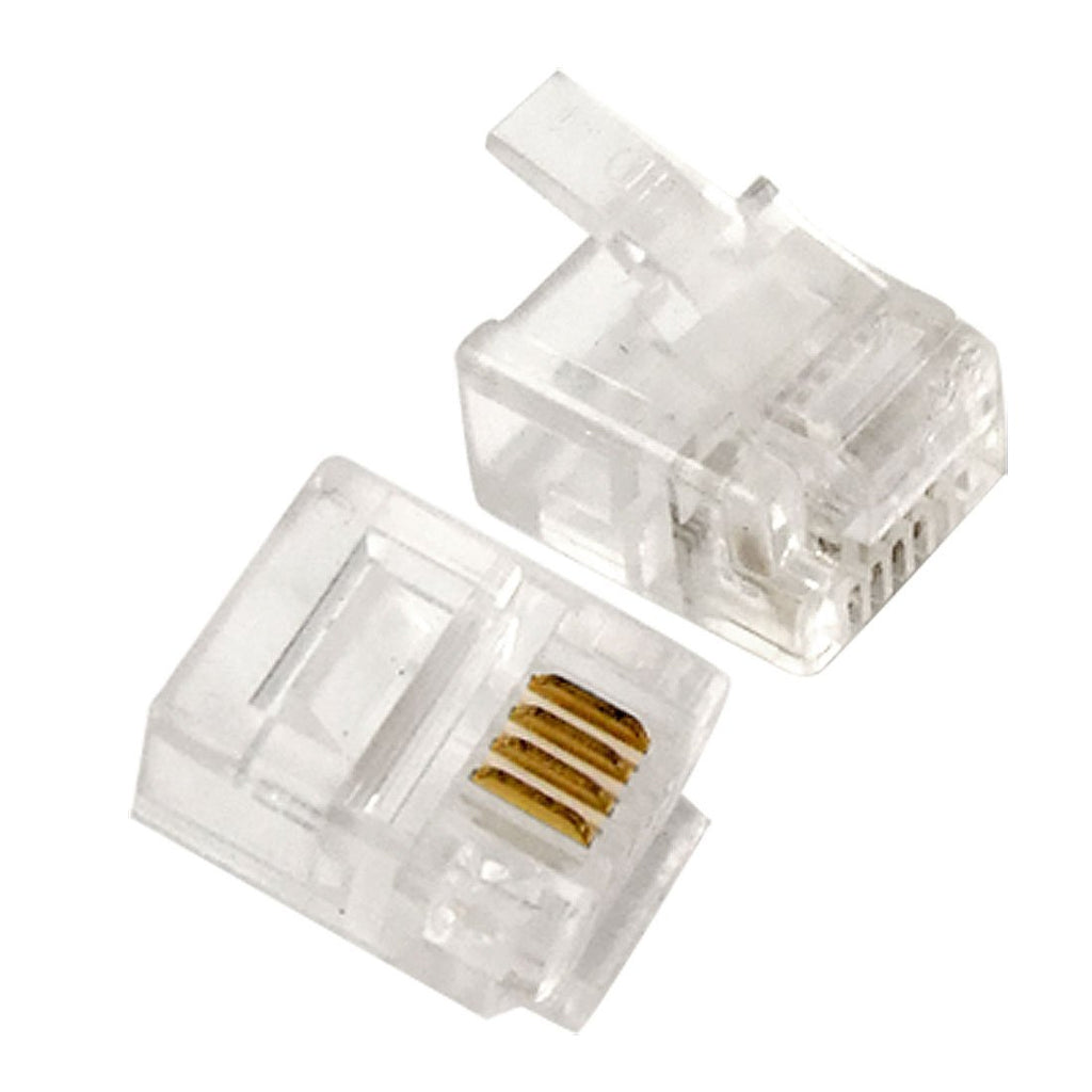 fdealz [ 50 Pieces ] 8P8C RJ45 Metal Shielded Male Plug Crimp Connectors, Cat6 RJ45 Ends, 8P8C Cat5, Cat6, Cat5e LAN Connector, Ethernet Cable Crimping Connector for Network Plug for Solid Wire and Standard Cable