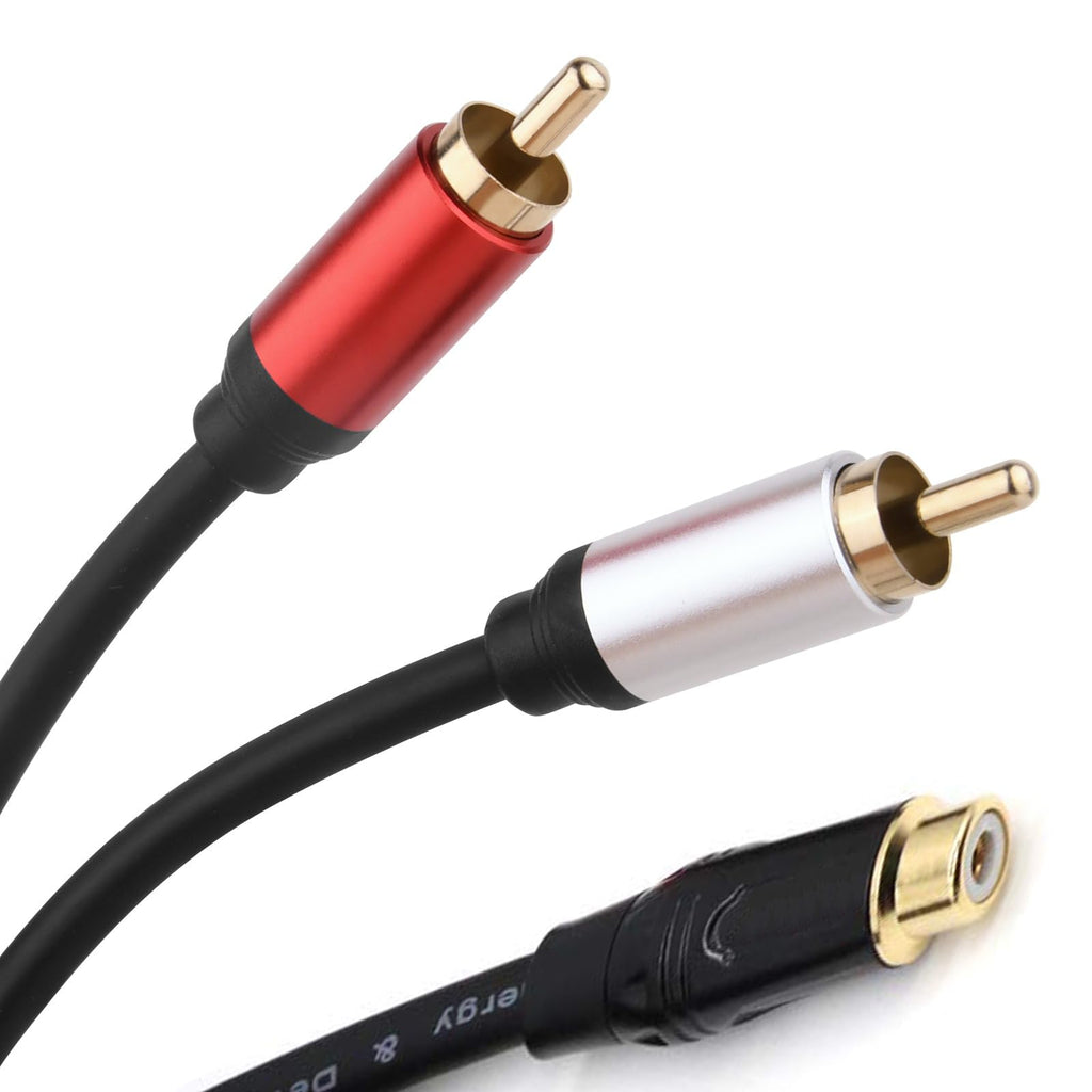 [ 1 Piece ] RCA Female to 2 Ports RCA Male Cable [ 0.3 Meter ],RCA Y Adapter 1 RCA Female to 2 RCA Male Splitter Cable for Audio Amplifier & Subwoofer