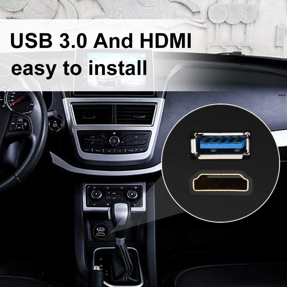[ 1 Meter ] USB 3.0 Flush Mount Cable, Dual USB Flush Dash Panel Mount Cable Male to Female Extension Code for Car Truck Boat Motorcycle Dashboard ; Dual USB 3.0