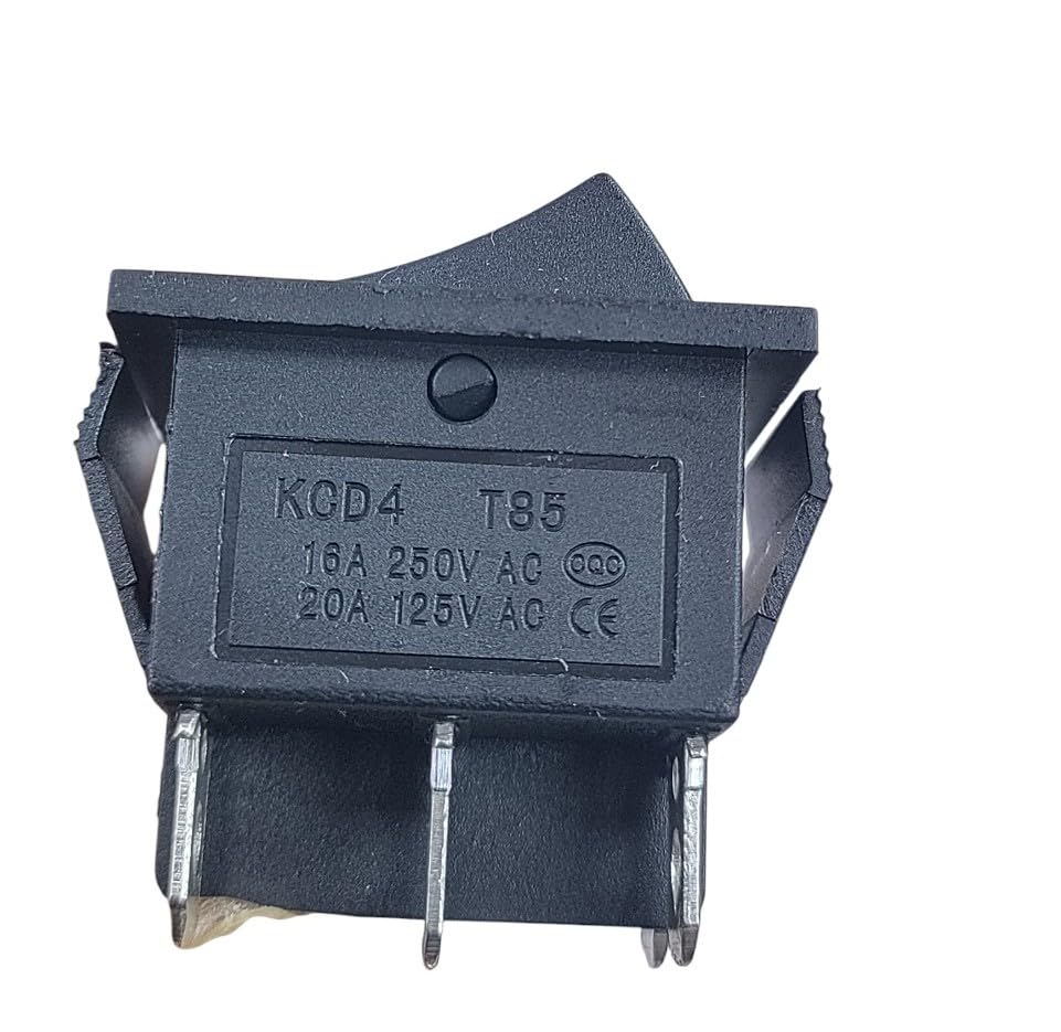 (Pack of 2 - Pieces)3 Position Rocker Toggle Switch 6 Pin AC 125V/10A, 250V/16A ON-Off-ON DPDT for Boat Rocker Switches Car Auto Boat Power Rocker Switches (Black) Color